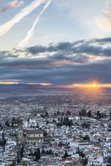 Granada at the sunset. Andalusia. Spain