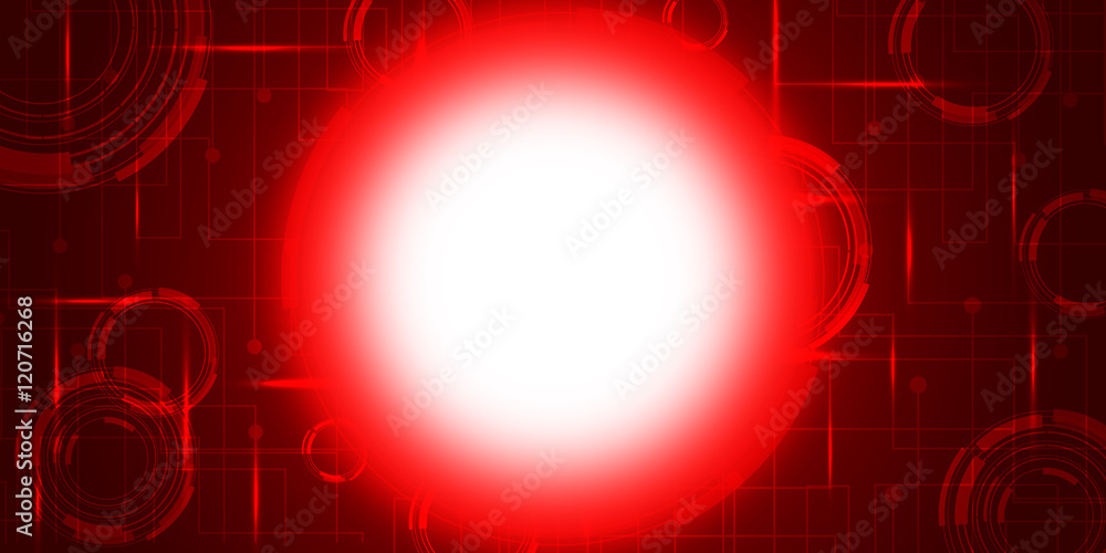 Poster red background abstract with lighting lines digital concept