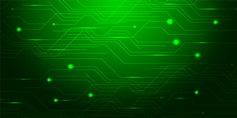 Fototapeta premium Green Background abstract with lighting lines digital concept