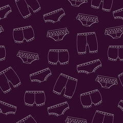 Seamless Pattern of Children's Underwear, Clothing for Kids.