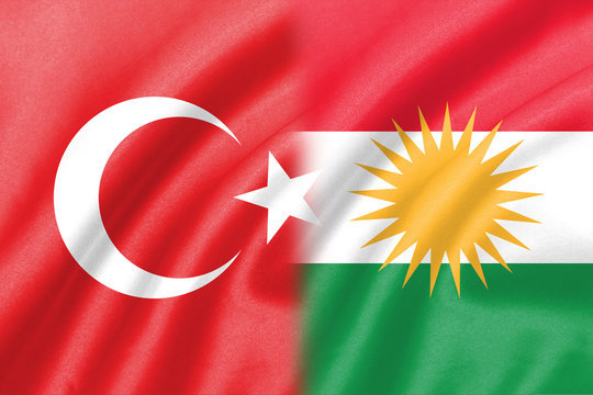 half turkey half  kurdistan flag