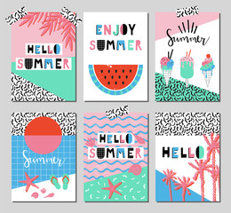 Set of bright summer cards. - 120717451