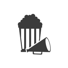 pop corn with cinematographic icon vector illustration design