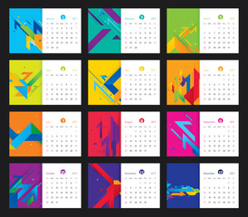 Vector geometric and modern calendar 2017 year design. Illustration