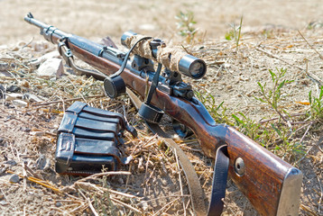 rifle with telescopic sight