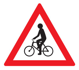 Cyclist road sign 