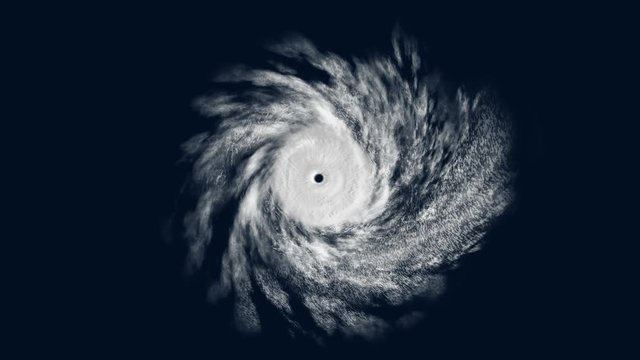 Tropical cyclone with alpha channel, CG animation