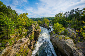 Fototapeta na wymiar Rapids in the Potomac River at Great Falls, seen from Olmsted Is