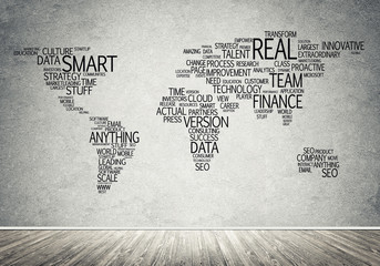 Obraz premium World map in typography