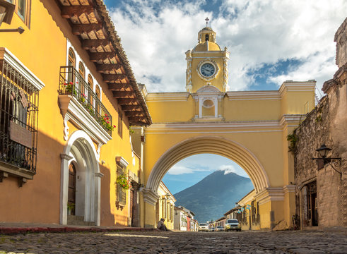 Santa Catalina Arch and Agua Volcano - Antigua, Guatemala