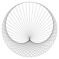 Cardioid - sinusoidal spiral - mathematical plane curve. - obrazy, fototapety, plakaty