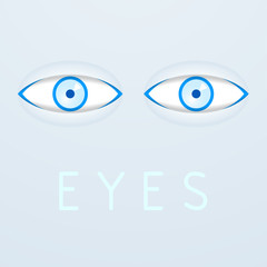 Obraz premium Blue eyes poster. Vector illustration