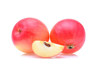 Red apple on white background