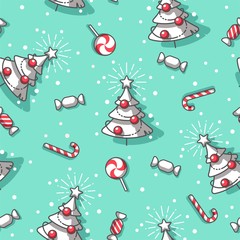 Seamless Christmas and New year pattern.
