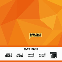 Best mom and dad, brother, sister icons.