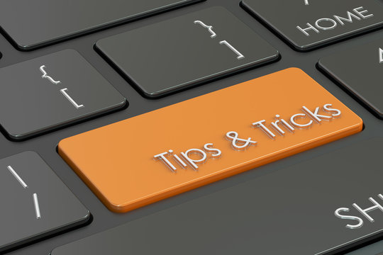 Tips & Tricks button, key on  keyboard. 3D rendering