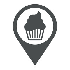 Icono plano localizacion Cup Cake gris