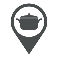 Icono plano localizacion olla gris
