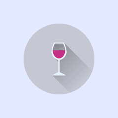 wine glass icon. flat style