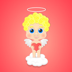Cute angel with heart