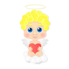 Cute angel with heart