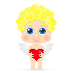 Cute angel with heart