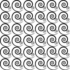 Pattern of black spirals.