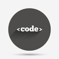 Code sign icon. Programming language symbol.