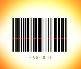 Striped barcode with laser line