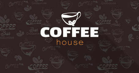 Coffee logo text background vector. Perfect design for headline,  and banner.