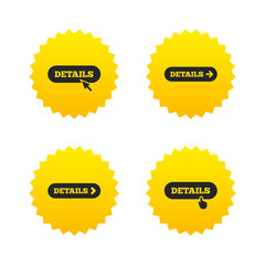 Details with arrow. More symbol and cursor.