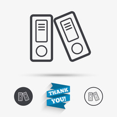 Document folder sign. Accounting binder symbol.