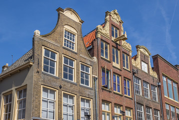 Fototapeta na wymiar Decorated facades in the historical center of Zwolle