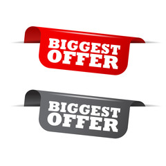 biggest offer, red banner biggest offer, vector element biggest offer