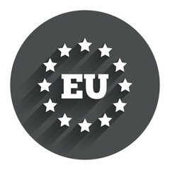 European union icon. EU stars symbol.