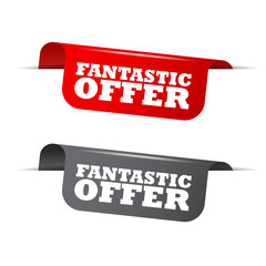 fantastic offer, red banner fantastic offer, vector element fantastic offer