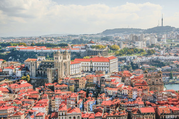 Fototapeta na wymiar Porto Cathedral (Se do Porto). Porto old town is registered as