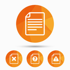 File attention icons. Exclamation signs.