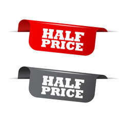 half price, red banner half price, vector element half price