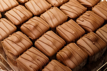 Fototapeta na wymiar chocolate pralines close-up