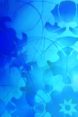 ornamental mandala and color abstract background. Blue color.