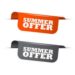 summer offer, orange banner summer offer, vector element summer offer