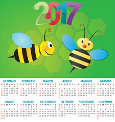 2017 bee calendar