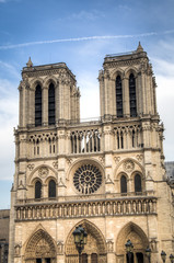 Fototapeta na wymiar The famous Notre Dame cathedral on Ile de la cite in Paris in France 