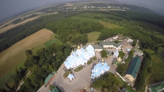 St Dukhovskoi Pochayiv Monastery from above