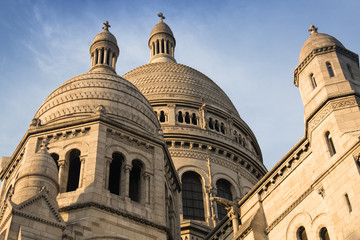 Fototapeta premium View of the Sacre Coeur church on top of Montmartre in Paris in France 