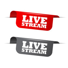 live stream, red banner live stream, vector element live stream