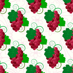 Seamless natural organic sweet grapes fruit pattern hand drawn sketch vector illustration