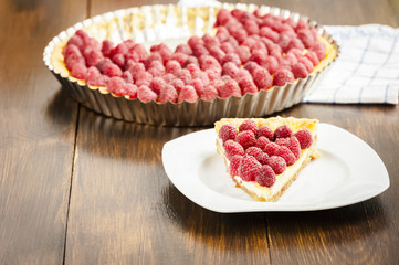 cake with raspberries