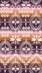 tribal navajo print over gradient stripe - seamless background